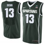 Men Gabe Brown Michigan State Spartans #13 Nike NCAA 2019-20 Green Authentic College Stitched Basketball Jersey TN50O26NW
